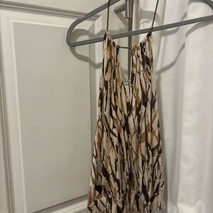 Express Beige and Brown Patterned Top